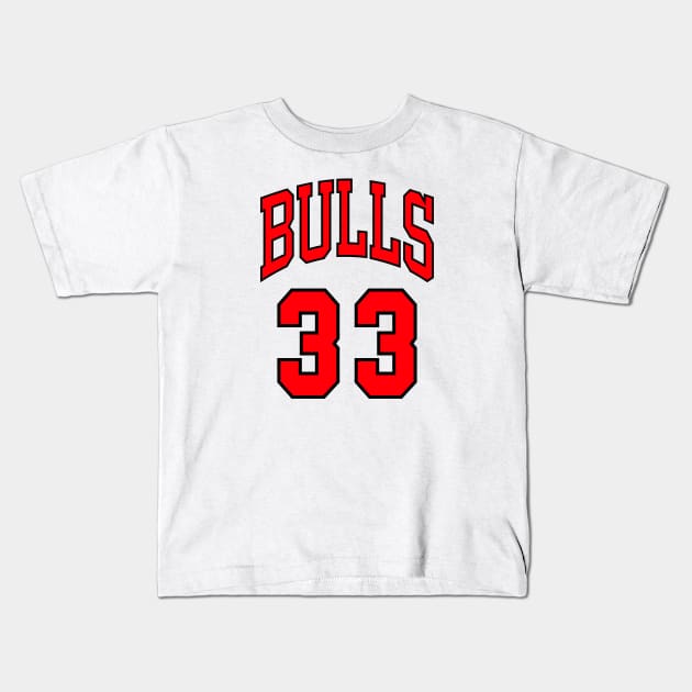 Scottie Pippen Jersey Kids T-Shirt by mubays